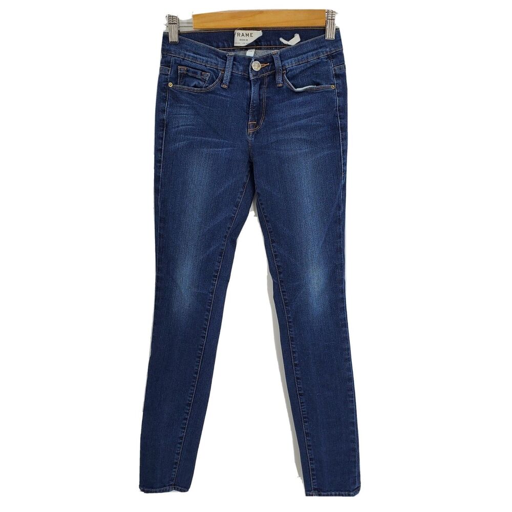 Frame Jeans Womens Le Skinny de Jeanne Dark Wash Size 25x28